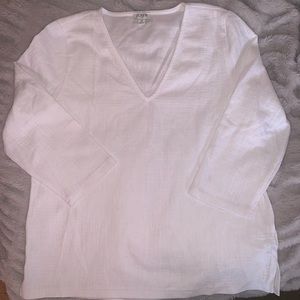 JCrew White V-neck Shirt